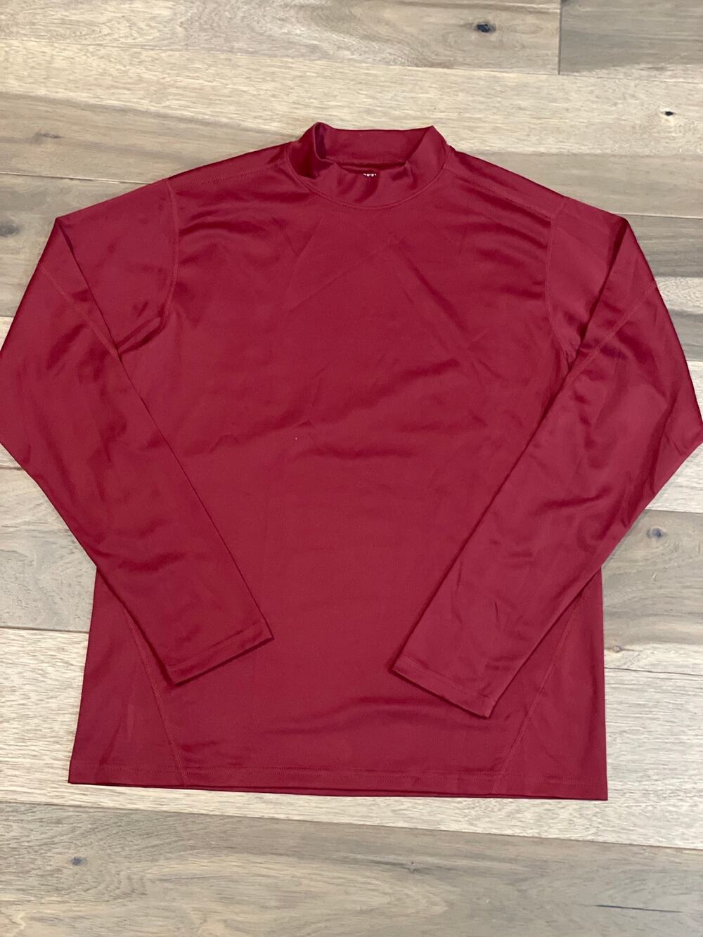 Lands’ End Lightweight Mock Neck Top Size L Maroon Long Sleeve New Without Tag